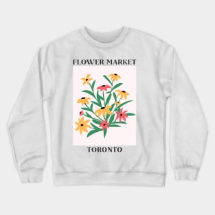 Flower Market Toronto Pink and Yellow Daises Crewneck Sweatshirt